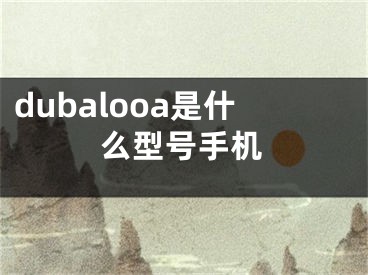 dubalooa是什么型号手机