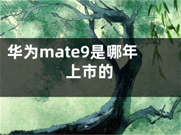 华为mate9是哪年上市的