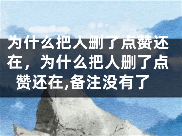 为什么把人删了点赞还在，为什么把人删了点赞还在,备注没有了