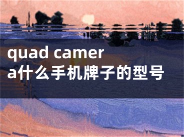 quad camera什么手机牌子的型号