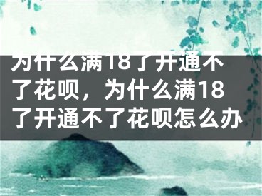 为什么满18了开通不了花呗，为什么满18了开通不了花呗怎么办