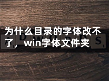 为什么目录的字体改不了，win字体文件夹