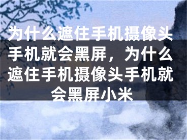 为什么遮住手机摄像头手机就会黑屏，为什么遮住手机摄像头手机就会黑屏小米