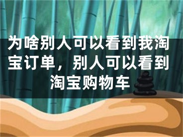 为啥别人可以看到我淘宝订单，别人可以看到淘宝购物车