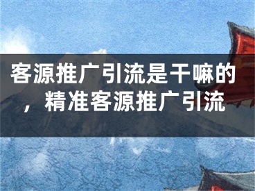 客源推广引流是干嘛的，精准客源推广引流