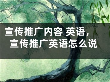 宣传推广内容 英语，宣传推广英语怎么说