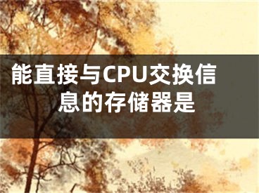 能直接与CPU交换信息的存储器是