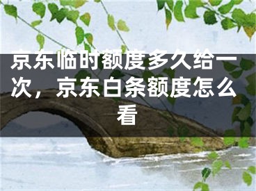 京东临时额度多久给一次，京东白条额度怎么看