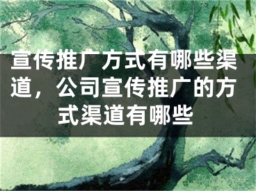 宣传推广方式有哪些渠道，公司宣传推广的方式渠道有哪些