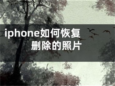 iphone如何恢复删除的照片