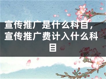 宣传推广是什么科目，宣传推广费计入什么科目