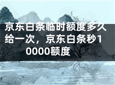 京东白条临时额度多久给一次，京东白条秒10000额度