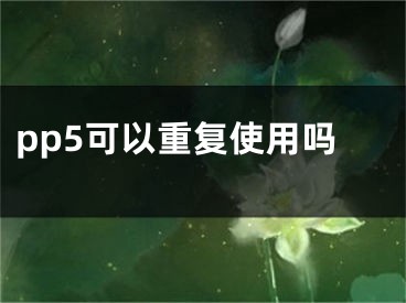 pp5可以重复使用吗