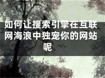 如何让搜索引擎在互联网海浪中独宠你的网站呢 