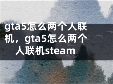 gta5怎么两个人联机，gta5怎么两个人联机steam