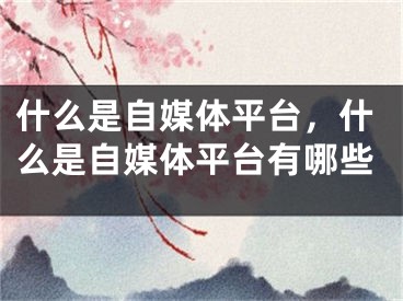 什么是自媒体平台，什么是自媒体平台有哪些