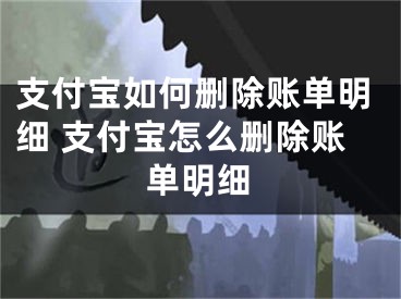 支付宝如何删除账单明细 支付宝怎么删除账单明细
