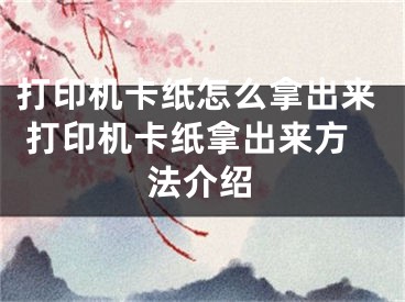 打印机卡纸怎么拿出来 打印机卡纸拿出来方法介绍