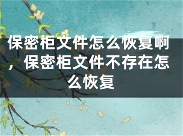 保密柜文件怎么恢复啊，保密柜文件不存在怎么恢复