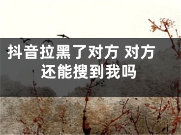 抖音拉黑了对方 对方还能搜到我吗