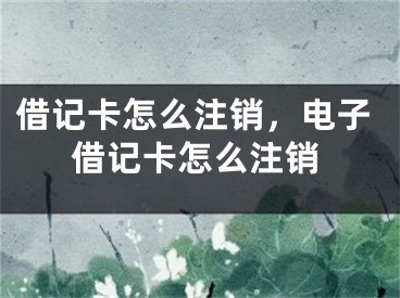 借记卡怎么注销，电子借记卡怎么注销