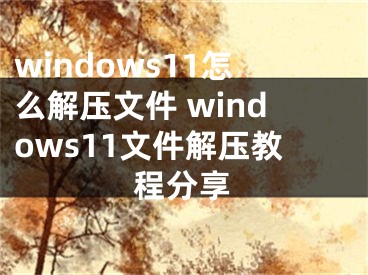 windows11怎么解压文件 windows11文件解压教程分享