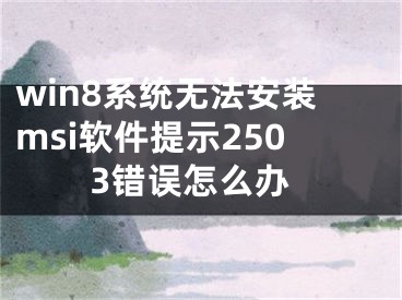 win8系统无法安装msi软件提示2503错误怎么办