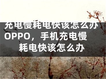 充电慢耗电快该怎么办OPPO，手机充电慢耗电快该怎么办