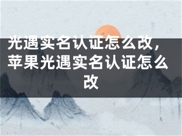 光遇实名认证怎么改，苹果光遇实名认证怎么改