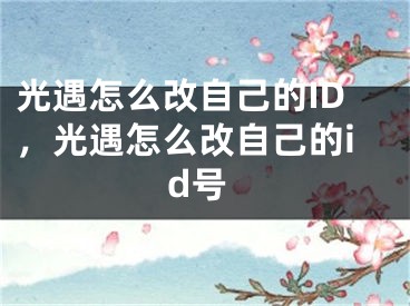 光遇怎么改自己的ID，光遇怎么改自己的id号