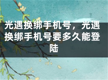 光遇换绑手机号，光遇换绑手机号要多久能登陆