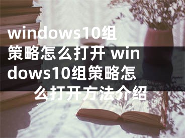 windows10组策略怎么打开 windows10组策略怎么打开方法介绍