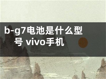 b-g7电池是什么型号 vivo手机