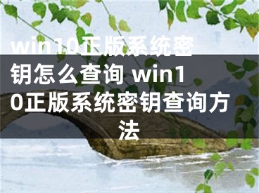 win10正版系统密钥怎么查询 win10正版系统密钥查询方法