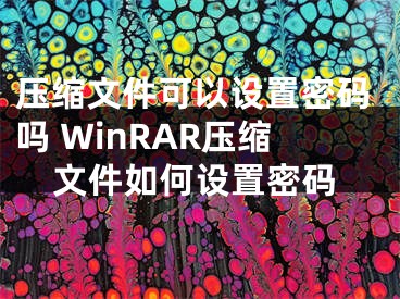 压缩文件可以设置密码吗 WinRAR压缩文件如何设置密码
