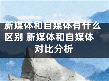 新媒体和自媒体有什么区别 新媒体和自媒体对比分析