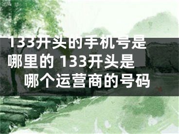 133开头的手机号是哪里的 133开头是哪个运营商的号码