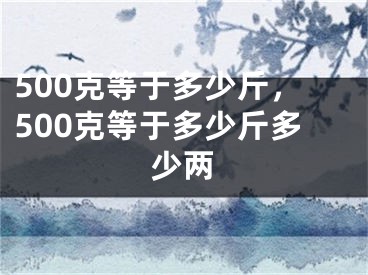 500克等于多少斤，500克等于多少斤多少两