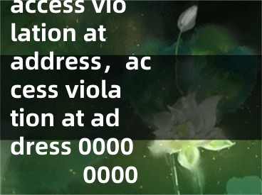 access violation at address，access violation at address 00000000