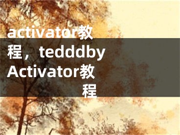 activator教程，tedddby Activator教程