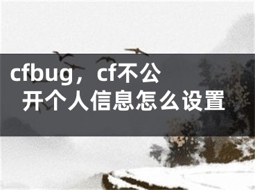 cfbug，cf不公开个人信息怎么设置