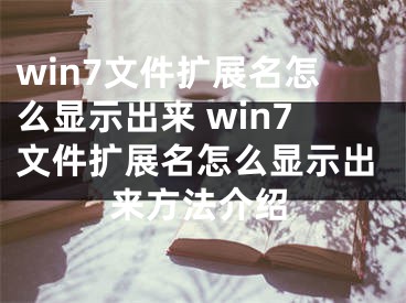 win7文件扩展名怎么显示出来 win7文件扩展名怎么显示出来方法介绍