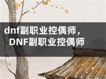 dnf副职业控偶师，DNF副职业控偶师