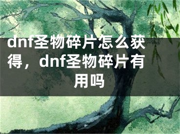 dnf圣物碎片怎么获得，dnf圣物碎片有用吗