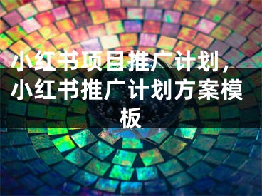 小红书项目推广计划，小红书推广计划方案模板 