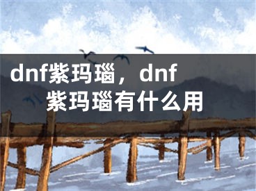 dnf紫玛瑙，dnf紫玛瑙有什么用