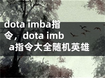 dota imba指令，dota imba指令大全随机英雄