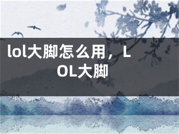 lol大脚怎么用，LOL大脚