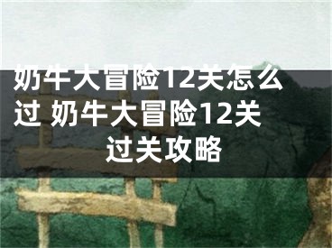 奶牛大冒险12关怎么过 奶牛大冒险12关过关攻略