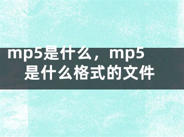mp5是什么，mp5是什么格式的文件